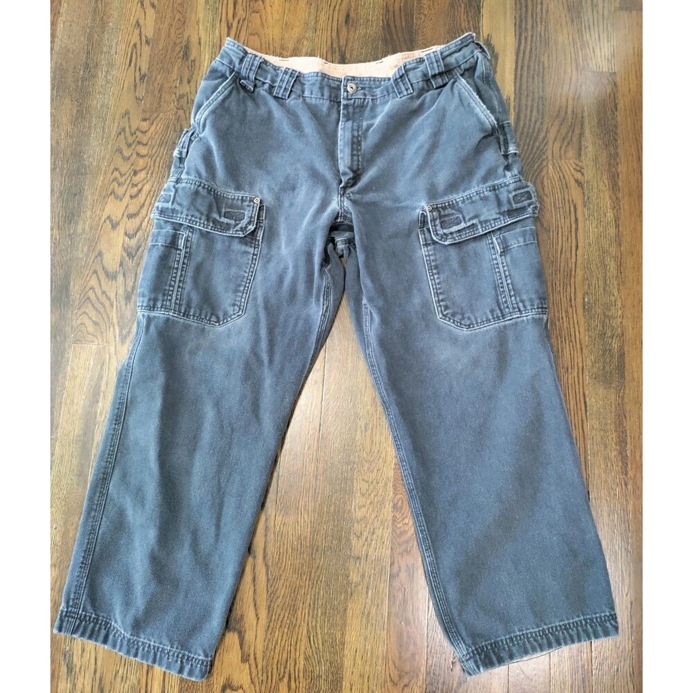 Duluth Trading Firehose Cargo Pants Men's 40x32 Faded Black Heavy Workwear